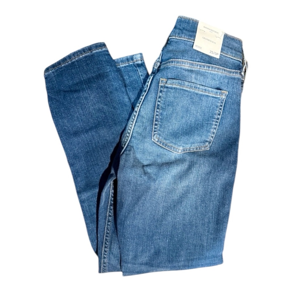 ❄️NWT Banana Republic Girlfriend Mid-Rise Skinny Jeans Petite 25/0P Dark Wash